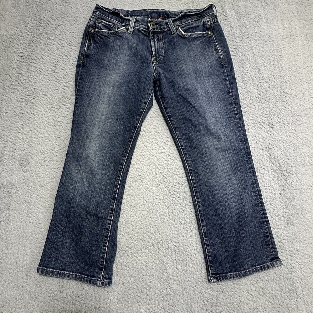 LUCKY BRAND Dungaree Jeans Authentic Straight Crop Dark Wash Denim‎ Size 4 / 27